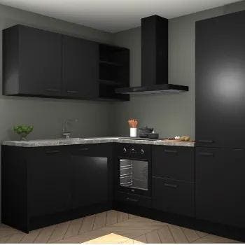 Zwarte keuken Boekarest 117001, Huis en Inrichting, Keuken | Complete keukens, Verzenden, Nieuw