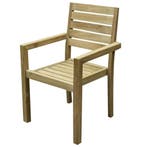 Montana dining tuinstoel teak met brede latten, Ophalen of Verzenden, Nieuw, Teakhout