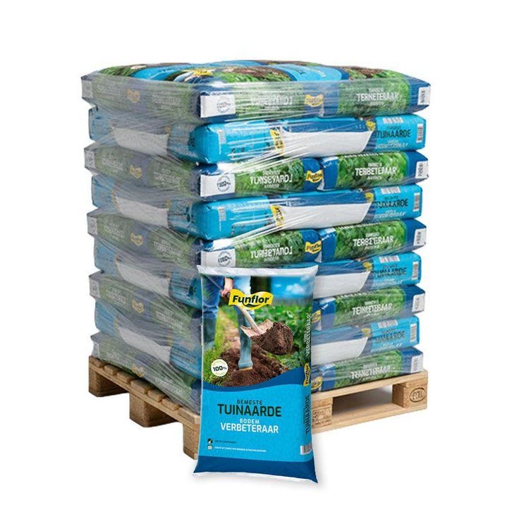 Pallet Funflor Bemeste Tuinaarde 90x25L (2250L), Tuin en Terras, Aarde en Mest, Ophalen of Verzenden