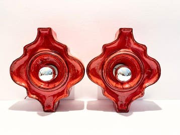 Hustadt Leuchten - Wandlamp (2) - Aluminium, Keramiek