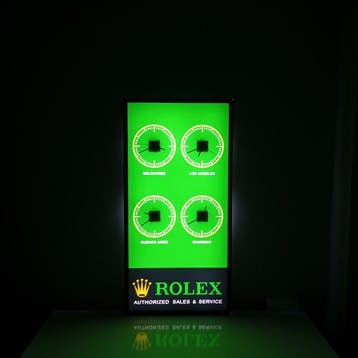 Large Size Rolex World illuminated Clock Sign - Lichtbord -