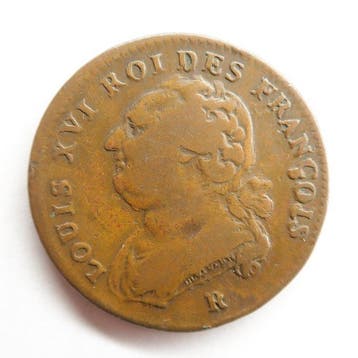 Frankrijk. Lodewijk XVI (Grondwet). 12 Deniers 1791-R,
