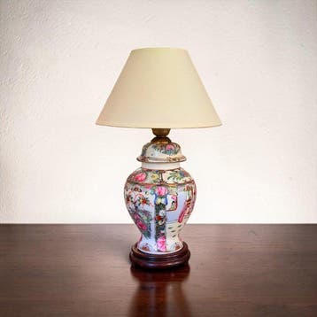 Tafellamp - Modernista - Keramiek, Hout - chinoiserie