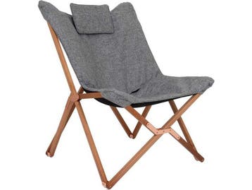 Bo-Camp Bloomsbury - Relaxstoel - Inklapbaar - Grijs, Verzenden, Zo goed als nieuw