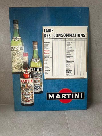 Martini blik bord reclame - Reclamebord - Metaal blik