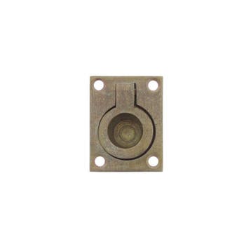 Intersteel Luikring rechthoekig 50x39mm - messing getrommeld, Verzenden, Nieuw