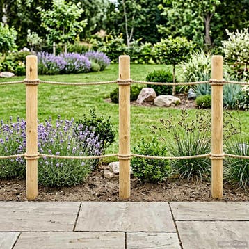 vidaXL Schuttingpalen 5 st Bruin 120 cm Massief grenenhout, Tuin en Terras, Verzenden, Nieuw