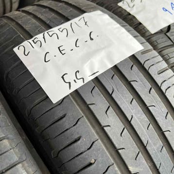 2 x Continental EcoContact 6 215-55-17 Zomerbanden 5,5mm, 17 inch, Ophalen of Verzenden, Band(en), Personenwagen