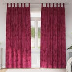 vidaXL Velvet Gordijnen 2 pcs Wijnrood 225 x 140 cm Fluweel, Verzenden, Nieuw, Rood
