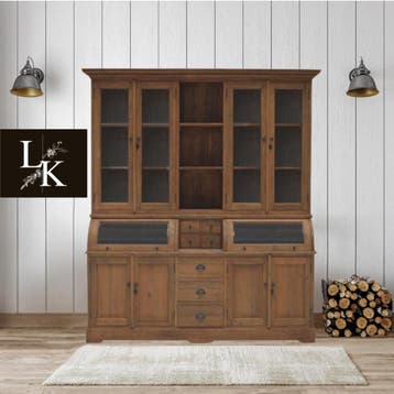 Buffetkast massief teakhout met lades – maatwerk mogelijk, Teakhout, Nieuw, Ophalen of Verzenden, Houten kast, landelijk, klassiek, rustiek, robuust, elegant