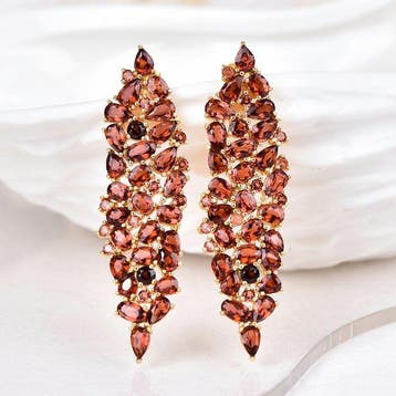 Zonder minimumprijs - Oorbellen Zilver - Garnet -, Sieraden, Tassen en Uiterlijk, Oorbellen, Nieuw