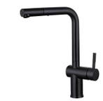 Zwarte Keukenmengkraan | Uittrekbare uitloop | Massief RVS, Minder dan 50 cm, Verzenden, Zwart, Nieuw