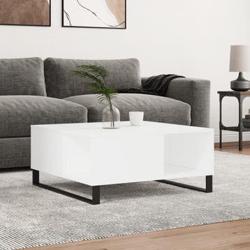 Salontafel 80x80cm wit - Retoertje deal - 36% korting, 50 tot 100 cm, Vierkant, Zo goed als nieuw, Metaal