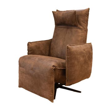 Relax stoel Tessa van Chill Line nu met hoge showroomkorting, Verzenden, Minder dan 75 cm, Nieuw, Leer