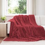 vidaXL Gooi Deken Bordeaux Rood 240 x 220 cm Fleece, Verzenden, Nieuw, Rood