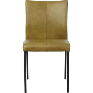 Leren eetkamerstoel Basic - Granada Olive (olijf) - Poten, Overige kleuren, Nieuw, Leer, Ophalen of Verzenden