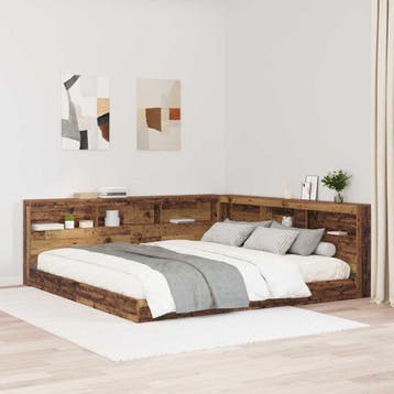 vidaXL Opberghoofdbord met plank Oud Hout 180 cm Bewerkt, Verzenden, Nieuw, Bruin, Hout