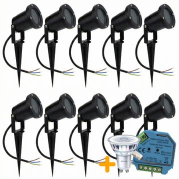 10 Stuks | SMART Prikspots / Tuinspot GU10| Complete set, Nieuw, Ophalen of Verzenden, Netvoeding, Spots