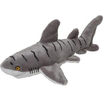 Pluche tijgerhaai knuffel - grijs gestreept - 40 cm, Verzenden, Nieuw