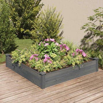 vidaXL Plantenbak verhoogd met voering 120x120x25 cm, Minder dan 30 cm, 100 cm of meer, Verzenden, Nieuw