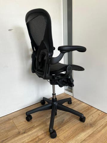 Grote Voorraad Herman Miller Aeron Posturefit Stoelen, Huis en Inrichting, Verzenden, Zwart, Zo goed als nieuw, Bureaustoel