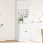 vidaXL Keukenkast 60x50x180 cm bewerkt hout wit, Huis en Inrichting, Keuken | Keukenelementen, Verzenden, Nieuw, Wit
