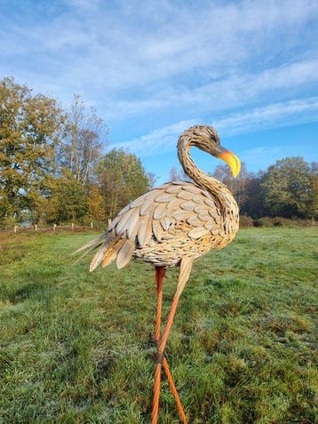 Figuur - Xl Kraanvogel - IJzer, Metaal, Antiek en Kunst, Kunst | Designobjecten