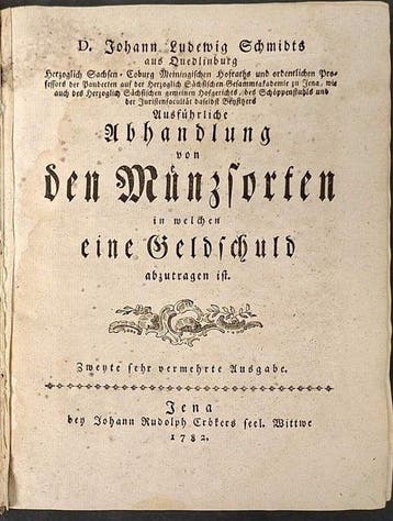 Schmidt, Johann Ludwig - Abhandlung von den Münzsorten in