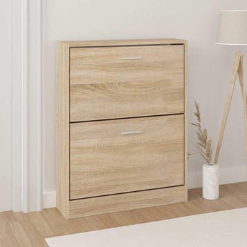 vidaXL Schoenenkast eiken 59x17x81 cm bewerkt hout, Verzenden, Nieuw