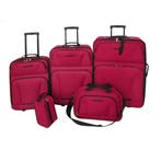 5-delige Bagageset Rood | Tweedekansje | OP=OP, Overige materialen, Ophalen of Verzenden, 70 cm of meer, 35 tot 45 cm