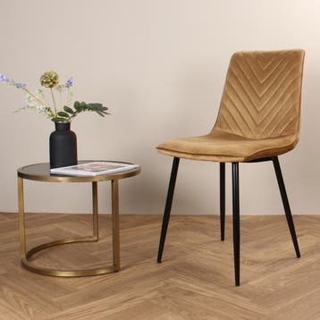 Eetkamerstoel  Velvet Goud - Armstoel Goud  - Stoel Goud, Huis en Inrichting, Stoelen, Ophalen of Verzenden, Nieuw