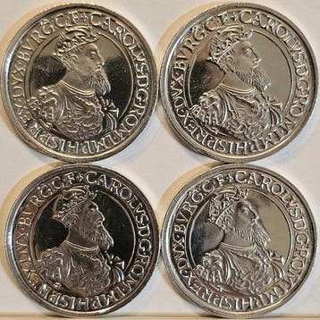 België. Lot of 4 Silver 5 Ecus – Charles V / Charles Quint
