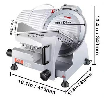 Elektrische vleessnijmachine met 10 inch mes en motor, Verzenden, Nieuw in verpakking