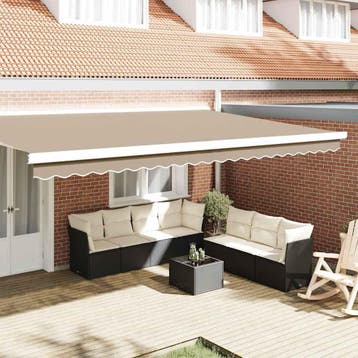 vidaXL Vervangende markies volant Beige 480 x 20 cm, Verzenden, Nieuw