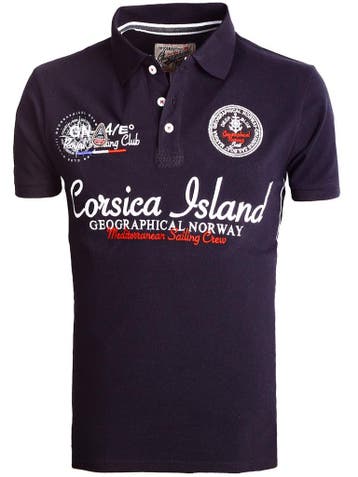 Geographical Norway Polo Shirt Zwart Corsica Island Kulampo, Verzenden, Nieuw, Zwart