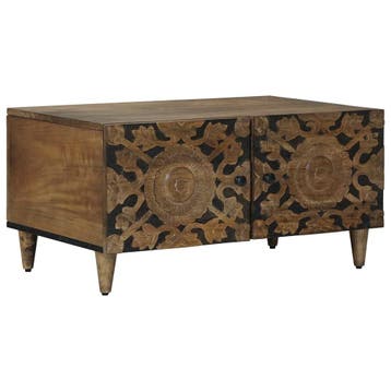 vidaXL Salontafel Bruin 80 x 50 x 40 cm Massief Mango Hout, Verzenden, Nieuw, Overige houtsoorten, 50 tot 100 cm
