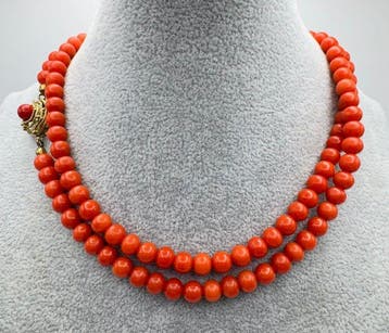 Ketting - 14 karaat Geel goud Koraal - Koraalketen uit de