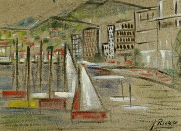 Jaroslav Pesek (1923 - 2008) - Les voiliers au port