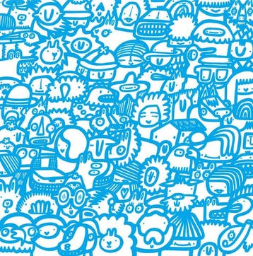 Kev Munday - Smiley Society (Blue) - Limited Edition Giclee