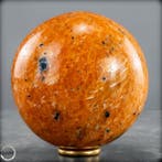 Amber Glow Statement – Oranje calciet met groen Turmalin-