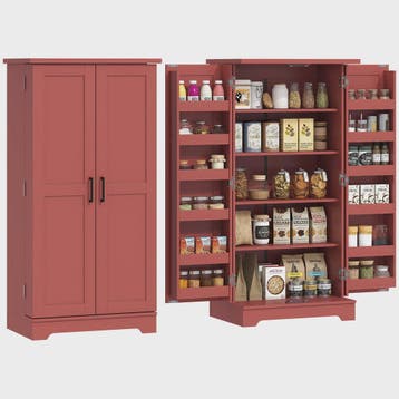 HOMCOM Keuken Dressoir Kast met 5 Niveaus, Deuren en Verstel, Huis en Inrichting, Kasten | Boekenkasten, Verzenden, Nieuw