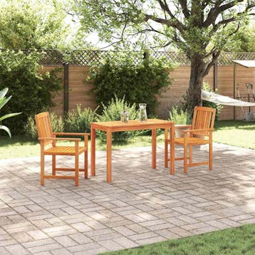 vidaXL Tuin eettafelset 3 st Bruin Massief Acaciahout, Verzenden, Nieuw, 3 zitplaatsen