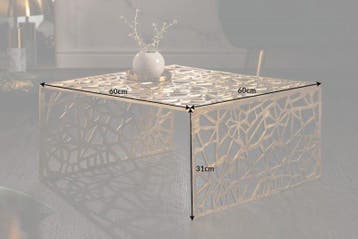 Handgemaakte salontafel ABSTRACT 60cm aluminium goud in Gap, Huis en Inrichting, Tafels | Salontafels, Ophalen of Verzenden, Nieuw