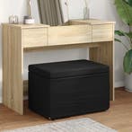 vidaXL Kruk Zwart 61 x 41 x 40 cm Stof en Geëngineerd Hout, Verzenden, Nieuw