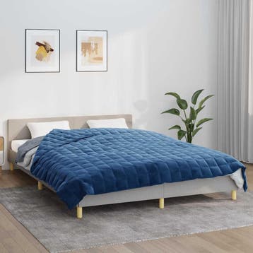 vidaXL Verzwaringsdeken 220x235 cm 15 kg stof blauw, Verzenden, Nieuw, Blauw