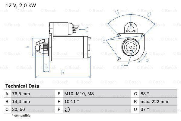 Startmotor / Starter RENAULT ESPACE IV (2.0 dCi), Auto-onderdelen, Motor en Toebehoren, Nieuw, Ophalen of Verzenden