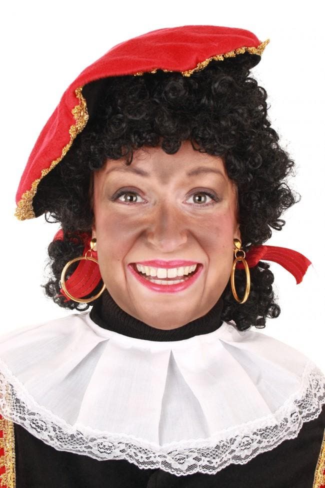 Pieten Pruik met Staartjes Zwart met Gratis 2x Haarnetje Mei, Diversen, Sinterklaas, Nieuw, Ophalen of Verzenden