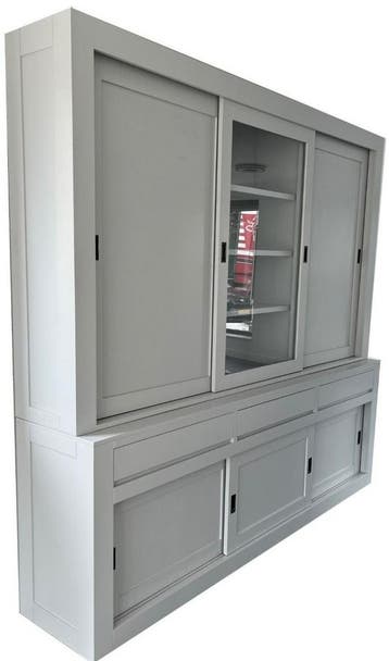 Buffetkast telegrijs Vaassen XL greeploos 260 x 240cm, Ophalen of Verzenden, Nieuw