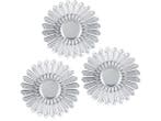 Veiling - Sierspiegel zon 3 stuks ronde hangspiegels zilver, Huis en Inrichting, Woonaccessoires | Spiegels, Nieuw