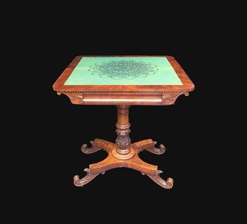 Speeltafel - Mahonie - Prachtige fold-over, Antiek en Kunst